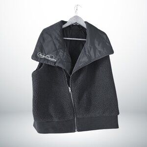 Harley Davidson Embroidered Black Fleece Quilted Reversible Vest